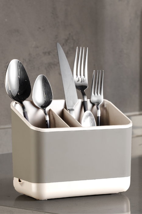 Hermia 2LIBNM-8052 Organizador de Plástico Beige Set de 2 Piezas para Cocina, Baño u Oficina 16.5x10x14 cm
